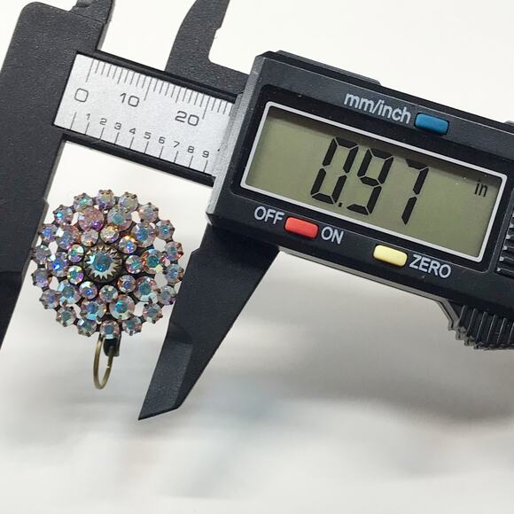 Liz Palacios Antiqued Brass AB Aurora Borealis Swarovski Crystal Earrings - Picture 4 of 12